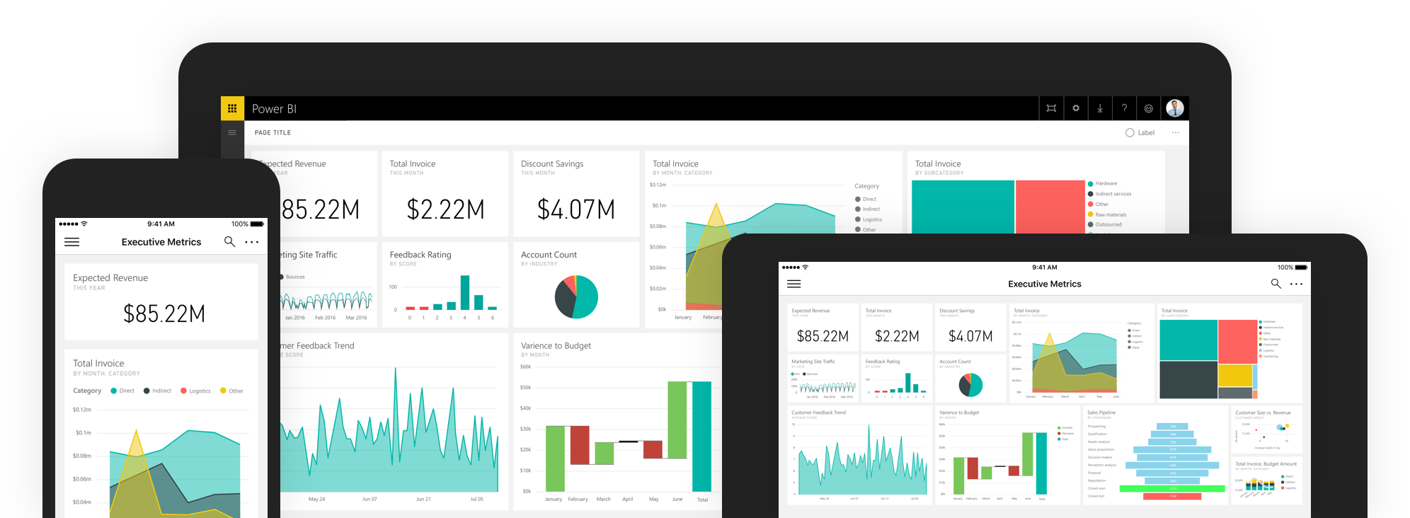 Microsoft PowerBI Desktop -näkymä raporttien rakentamisesta